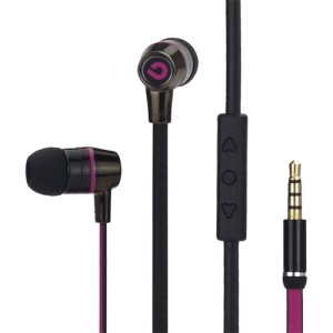 Bidenuo G360 In-Ear Noodle Handfree Earphone Headset w/Remote Mic for iPhone iPad iPod - Black / Rose