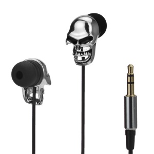 Cool Skull 3.5mm In-ear Stereo Earphone Headset for iPhone iPad iPod Samsung HTC LG Sony - Silver