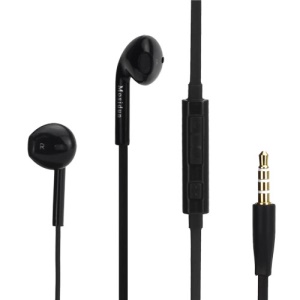 Mosidun 3.5MM Noodle Earbuds Headset Headphone Earphone with Mic for Samsung Galaxy S3 i9300 HTC - Black
