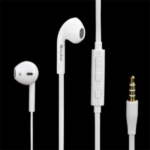 Mosidun 3.5MM Noodle Earbuds Headset Headphone Earphone with Mic for Samsung Galaxy S3 i9300 HTC - White
