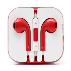3.5mm Stereo Earphone Headset with Remote & Mic for iPhone 5 - Red