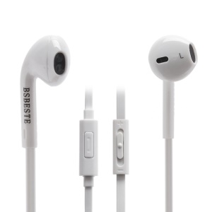 Moshidun 3.5mm Noodles Line In-Ear Earpods Earphones with Remote and Mic for iPhone iPod MP3 MP4 etc - White