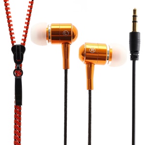3.5MM Zipper Stereo In Ear Headset Earphone for iPhone iPad Samsung Sony HTC LG - Red