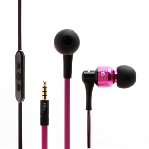 AWEI S50vi Flat Noodle Smart In-ear Earphones Headphones with Remote Mic for iPhone 5 / 4S / 4 iPad iPod - Rose