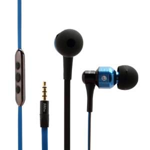 AWEI S50vi Flat Noodle Smart In-ear Earphones Headphones with Remote Mic for iPhone 5 / 4S / 4 iPad iPod - Blue