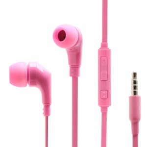 Wallytech 3.5mm Plug Flat Cable In-Ear Earphone with Remote &amp; Mic for Samsung Galaxy S4 IV i9500 S3 I9300 N7100 I9100 - Pink