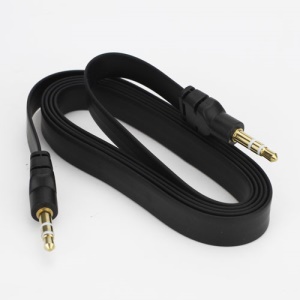 Noodle 3.5mm Male to 3.5mm Male Stereo Aux Audio Cable for Laptop PC MP3 MP4 CD, Length: 1M - Black