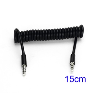 3.5mm Car Stereo Audio AUX Coiled Cable Jack Cord for iPhone iPod MP3 MP4, Length: 15CM
