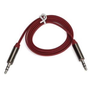 Belkin Flat Noodle 3.5mm Male to Male Stereo Audio Aux Cable Cord for PC MP3 MP4 - Red