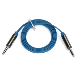 Belkin Flat Noodle 3.5mm Male to Male Stereo Audio Aux Cable Cord for PC MP3 MP4 - Blue