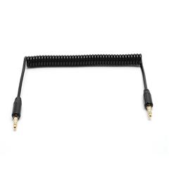 3.5mm Male to 3.5mm Male Stereo Aux Audio Coiled Cord Cable for iPhone iPod MP4 - Black