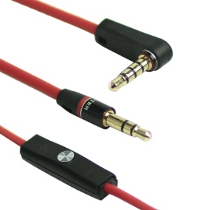 3.5mm Male to Male Stereo Sound Audio Cable with Mic and Volume Control, Length: 1.2M