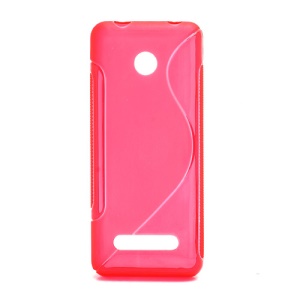 S-Curve Gel TPU Case Cover for Nokia 206 2060 - Translucent Red