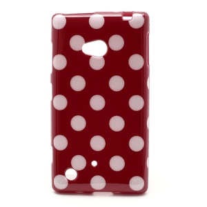 Polka Dots Jelly TPU Case Cover for for Nokia Lumia 720 - White Dots / Red