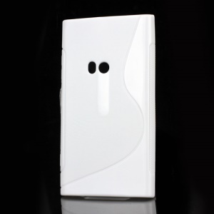 S Shape TPU Gel Back Case for Nokia Lumia 920 - White