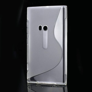 S Shape TPU Gel Back Case for Nokia Lumia 920 - Transparent