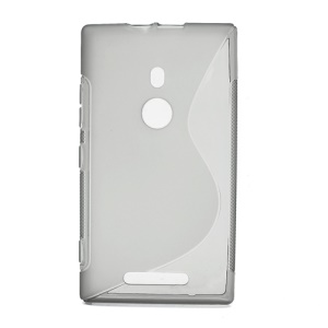 S-Curve Gel TPU Case Cover for Nokia Lumia 925 - Translucent Grey