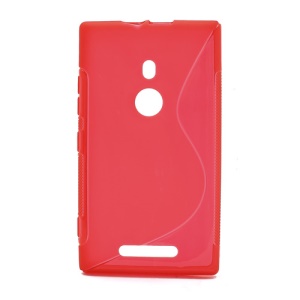 S-Curve Gel TPU Case Cover for Nokia Lumia 925 - Translucent Red