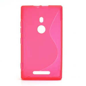 S-Curve Gel TPU Case Shell for Nokia Lumia 925 - Translucent Rose