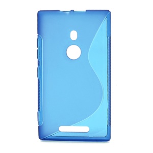 S-Curve Gel TPU Case Shell for Nokia Lumia 925 - Translucent Blue