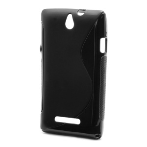 Skidproof Slim S Line TPU Jelly Case for Sony Xperia E Dual C1605 C1604 Xperia E C1505 C1504 - Black