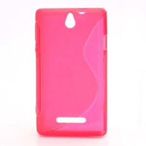Skidproof Slim S Line TPU Jelly Case for Sony Xperia E Dual C1605 C1604 Xperia E C1505 C1504 - Rose