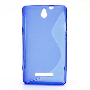 Skidproof Slim S Line TPU Jelly Case for Sony Xperia E Dual C1605 C1604 Xperia E C1505 C1504 - Blue