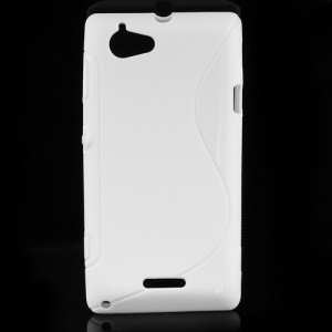 S Shape Gel TPU Case Cover for Sony Xperia L S36h C2105 C2104 - White