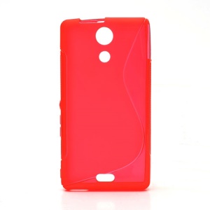 S-Curve TPU Jelly Cover Shell for Sony Xperia ZR C5503 C5502 M36h - Red