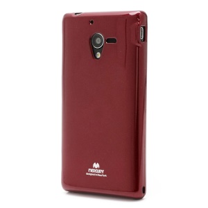 Mercury Glittery Powder Soft TPU Case Cover for Sony Xperia ZL C6503 C6502 C6506 L35h - Red