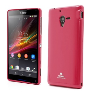 Mercury Glittery Powder Soft TPU Case Cover for Sony Xperia ZL C6503 C6502 C6506 L35h - Rose