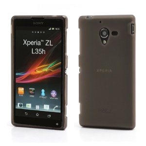 Frosted TPU Gel Case Cover for Sony Xperia ZL C6503 C6502 C6506 L35h - Translucent Grey