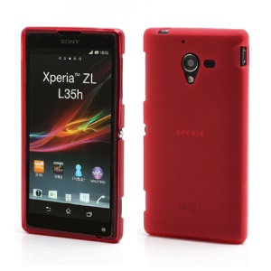 Frosted TPU Gel Case Cover for Sony Xperia ZL C6503 C6502 C6506 L35h - Translucent Red