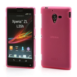 Frosted TPU Gel Case Cover for Sony Xperia ZL C6503 C6502 C6506 L35h - Translucent Pink
