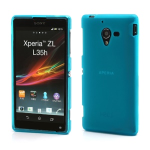 Frosted TPU Gel Case Cover for Sony Xperia ZL C6503 C6502 C6506 L35h - Translucent Baby Blue