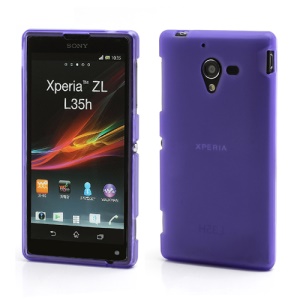 Frosted TPU Gel Case Cover for Sony Xperia ZL C6503 C6502 C6506 L35h - Translucent Purple