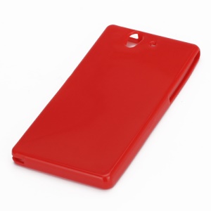 Soft Jelly Glossy TPU Skin Case for Sony Xperia Z L36h Yuga C6603 - Red