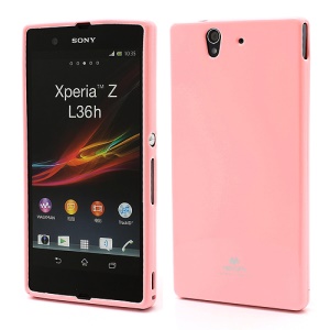 Mercury Glittery Powder Gel TPU Jelly Case for Sony Xperia Z C6603 C6602 L36h HSPA+ LTE - Pink
