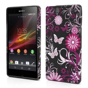 Butterfly Flower TPU Gel Case for Sony Xperia Z L36h Yuga C6603