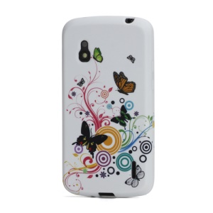 Vivid Butterflies Circle TPU Gel Case for LG E960 Google Nexus 4