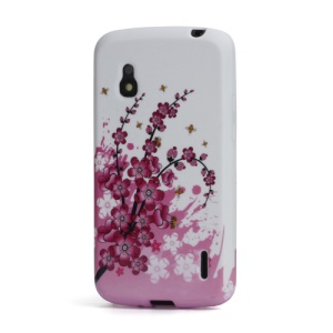 Plum Blossom Jelly TPU Case Cover for LG Nexus 4 E960 Google Mako