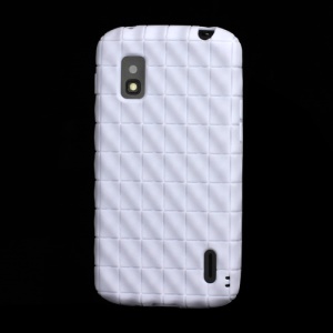 Anti-slip Water Cube Wave TPU Gel Case for LG E960 Mako Google Nexus 4 - White