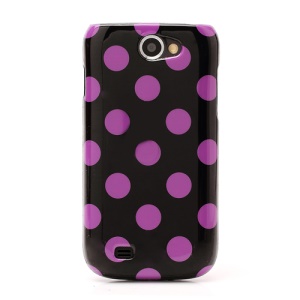 Glossy Polka Dots TPU Gel Case for Samsung Galaxy W GT-I8150 - Rose / Black