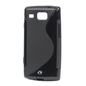 S Shape TPU Gel Case for Samsung Omnia W I8350