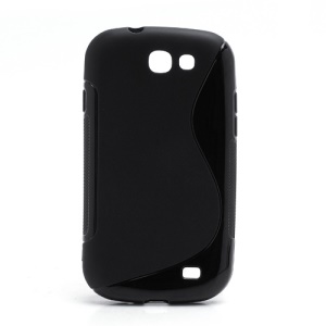 S Shape TPU Gel Case Cover for Samsung Galaxy Express I8730 - Black
