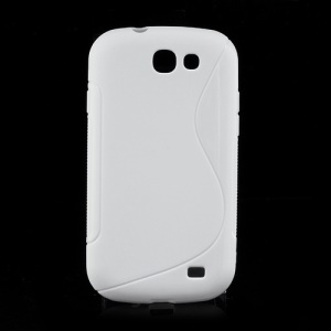 S Shape TPU Gel Case Cover for Samsung Galaxy Express I8730 - White