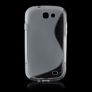 S Shape TPU Gel Case Cover for Samsung Galaxy Express I8730 - Translucent Grey