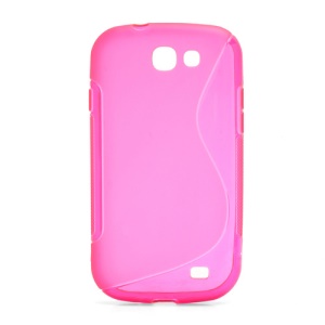 S Shape TPU Gel Case Cover for Samsung Galaxy Express I8730 - Translucent Rose