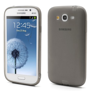 Slim Matte Samsung Galaxy Grand I9082 I9080 Gel TPU Case w/ Anti-dust Plug - Grey