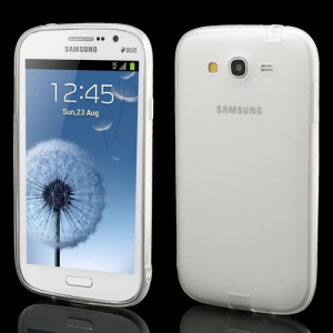 Slim Matte Samsung Galaxy Grand I9082 I9080 TPU Case w/ Anti-dust Plug - Translucent